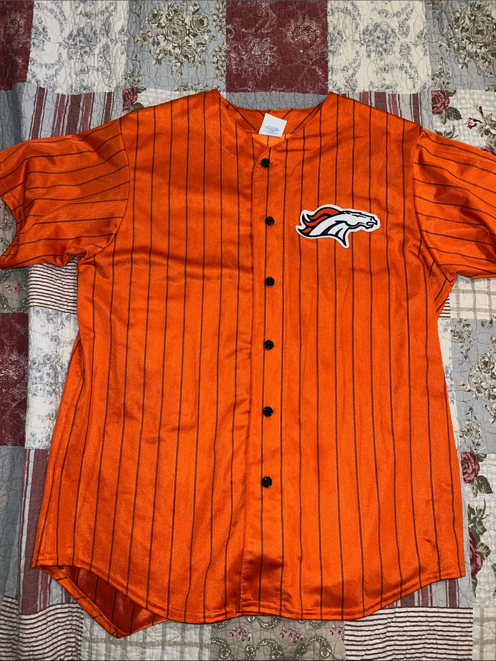 Vintage 90s Majestic pin striped Denver Broncos baseball jersey XL